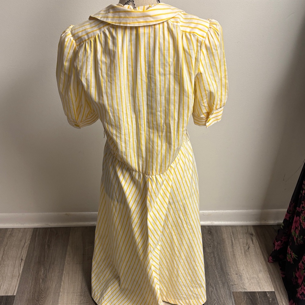 Vintage 60’s Yellow Striped Midi Dress - Picture 2 of 16